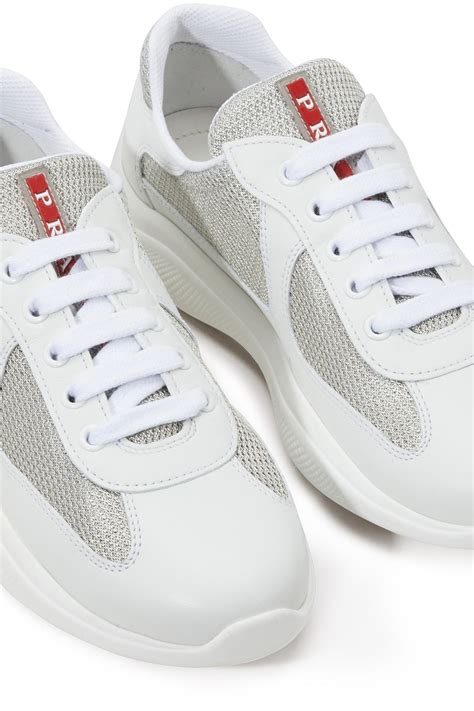 prada white and grey sneakers